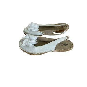 Cliff's White Mountain Women's White Bow Sling Espadrille Sandals - 9/10
